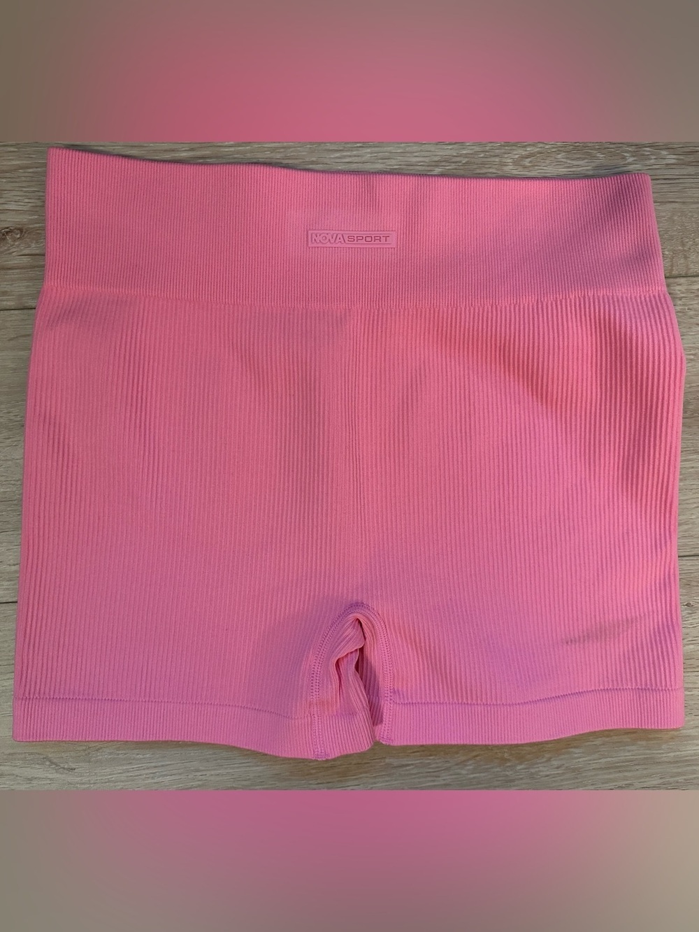NOVA SPORT Ribbed Pink Workout Run Biking Shorts